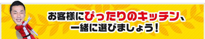 お客様にぴったりのキッチン、一緒に選びましょう！